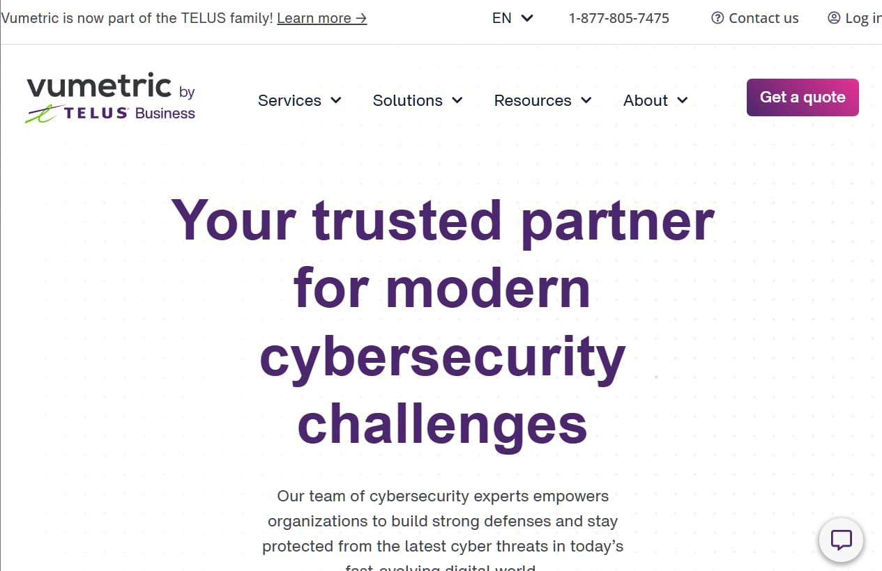 Vumetric Quebec City, QC Penetration Testing & Audits. Specializes in regulatory and technical audits healthcare, finance, tech to validate security controls.