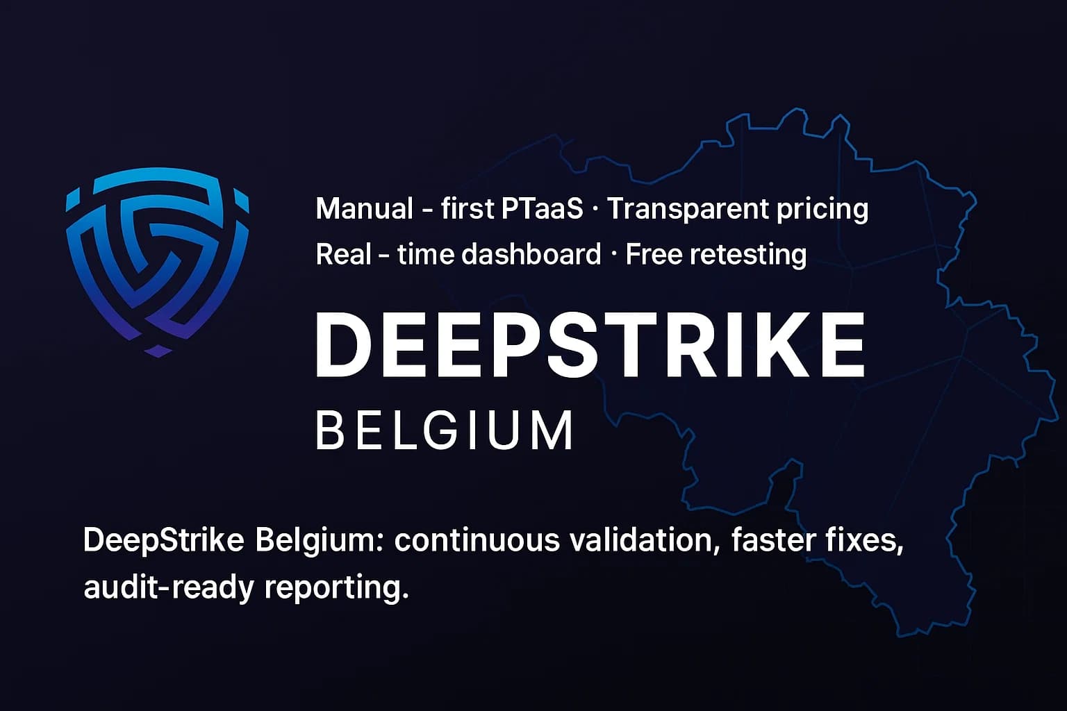 CTA banner inviting Belgian organizations to engage DeepStrike for PTaaS and pentesting with transparent pricing.