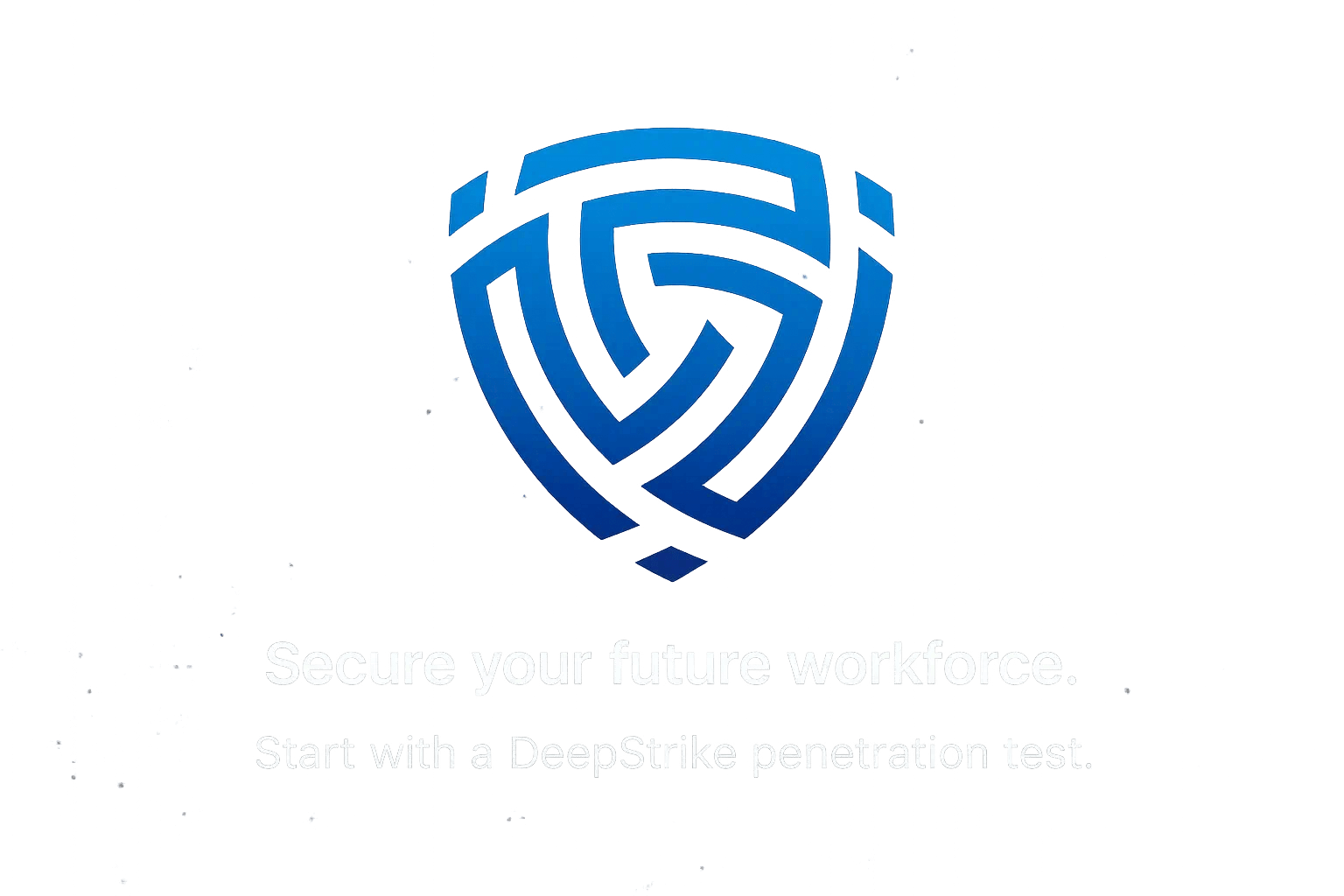 DeepStrike logo with a call to action for security validation, against a dark-themed visual backdrop.
