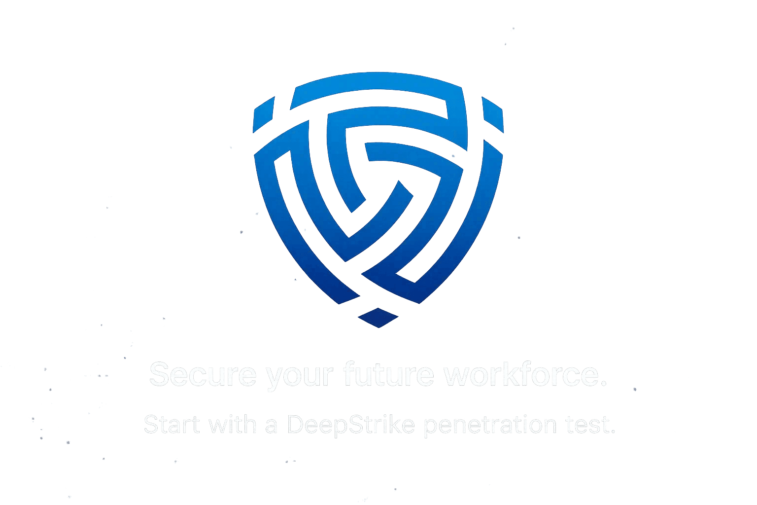 DeepStrike logo with a call to action for security validation, against a dark-themed visual backdrop.