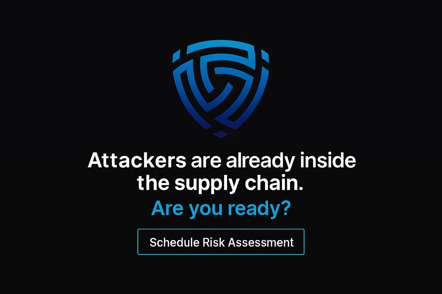 Solid black CTA image with white/cyan text, DeepStrike branding, and a prompt to schedule a risk assessment.