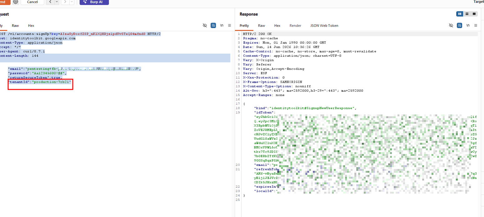 Sign-up requiring a tenantId to target a specific customer organization