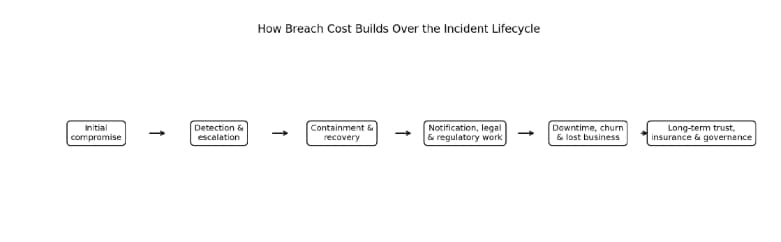 Figure 3: Breach cost usually builds across the full incident lifecycle, not from one line item.