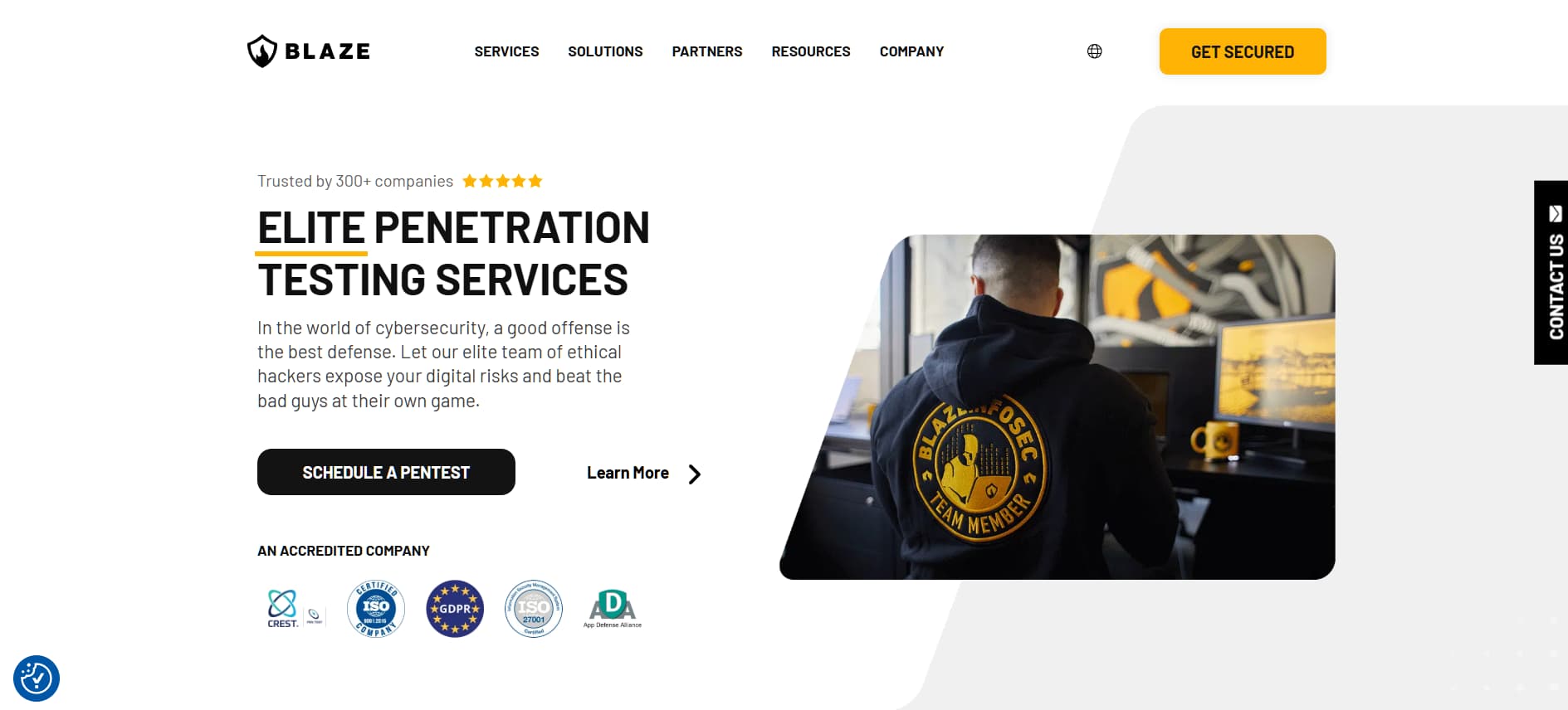 "Blaze Security pentesting team in Brazil — CREST and ISO 27001 certified experts delivering offensive security, GDPR compliance testing, and digital risk protection."