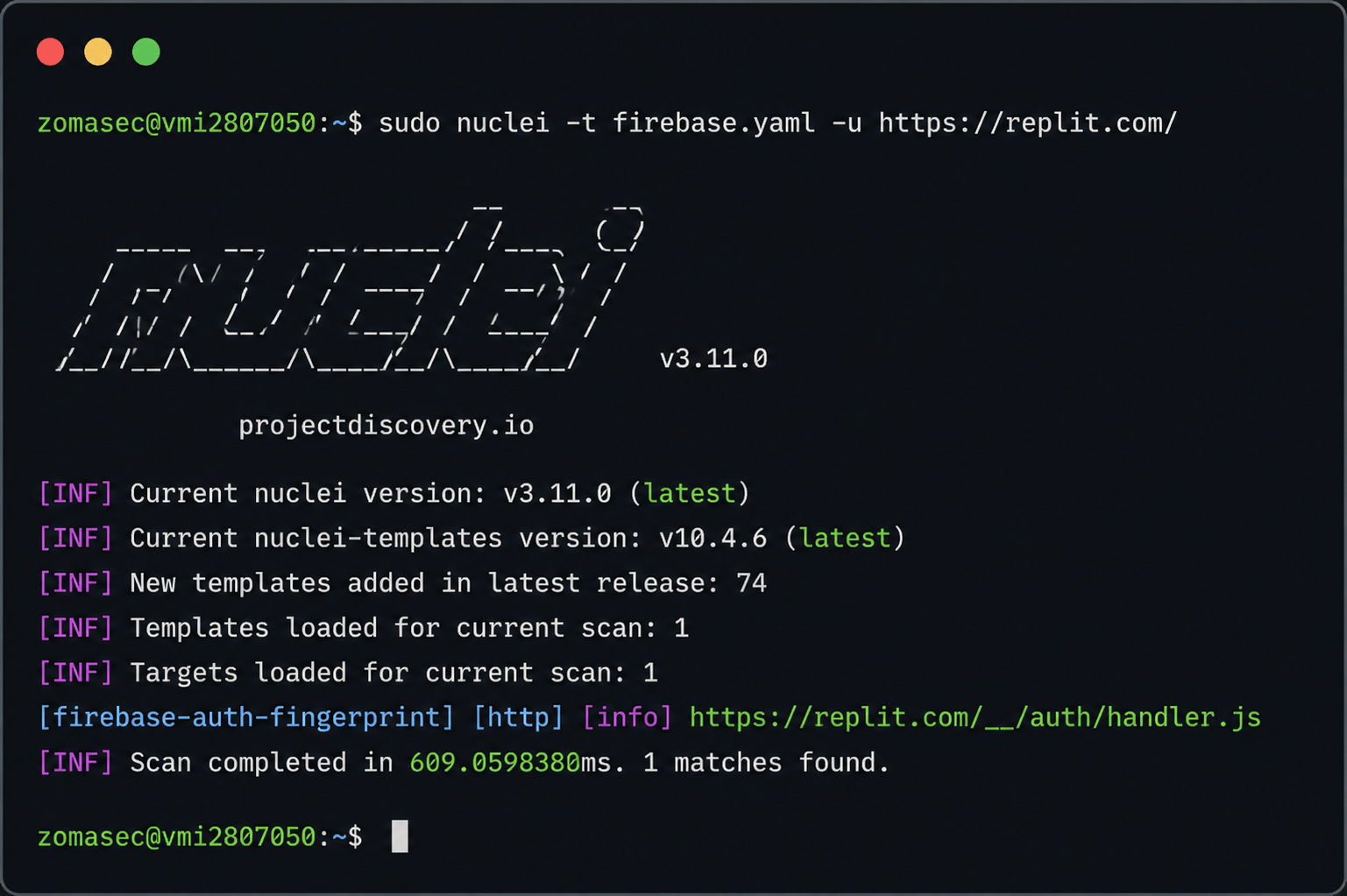 Nuclei template recon example