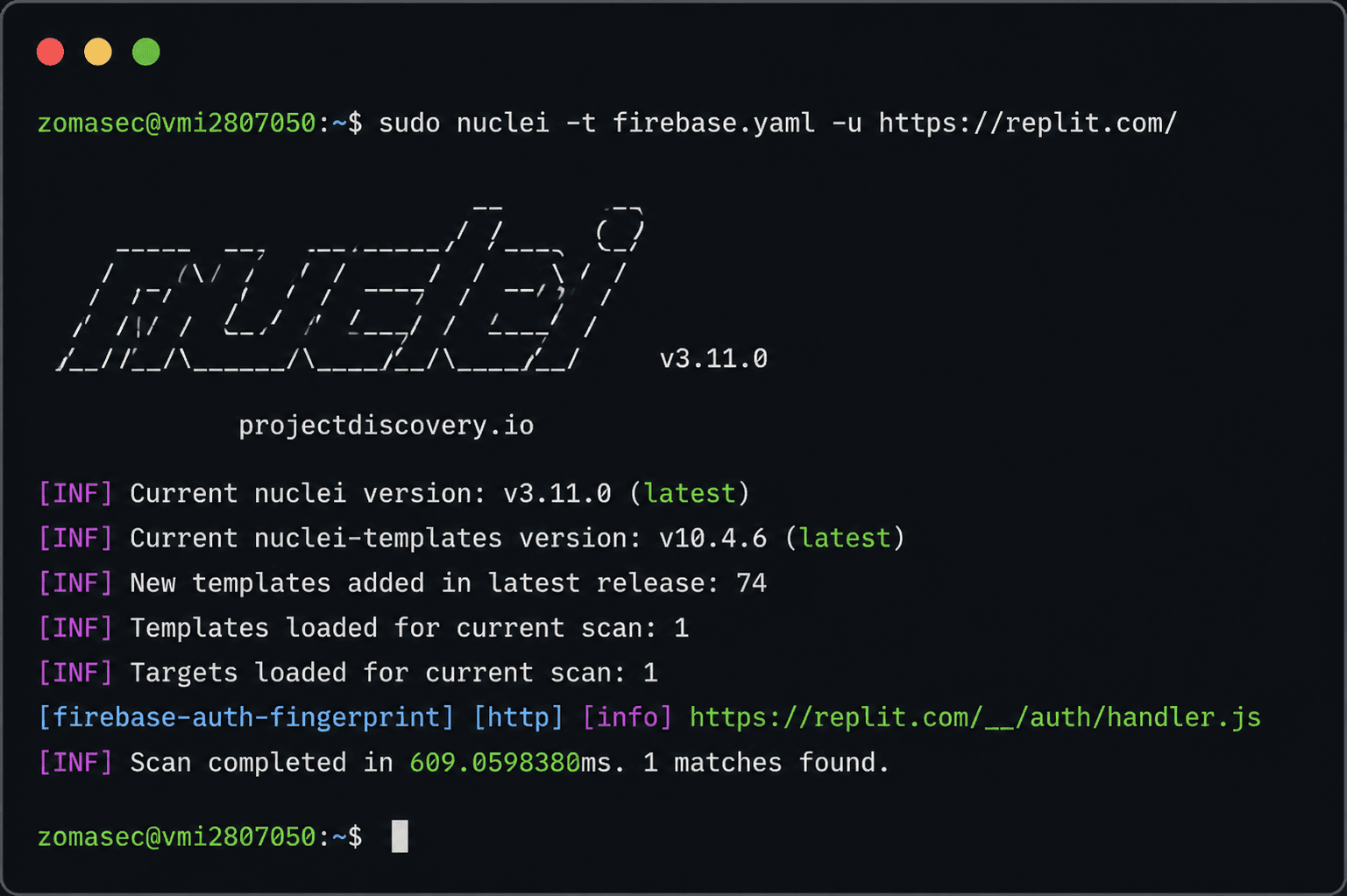 Nuclei template recon example