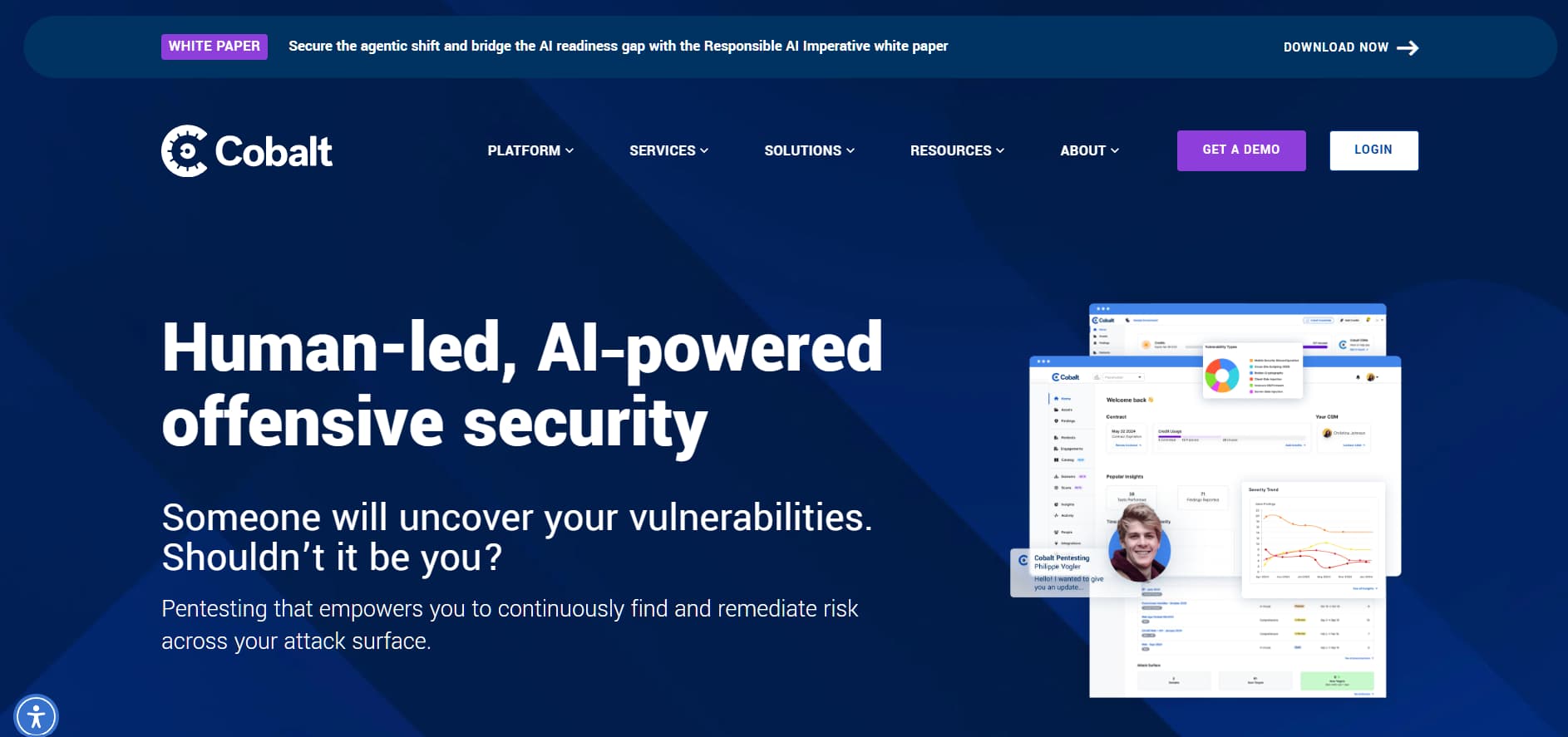 “IOActive homepage promoting AI/ML security services with industrial-themed background and ‘Learn More’ call-to-action button.”