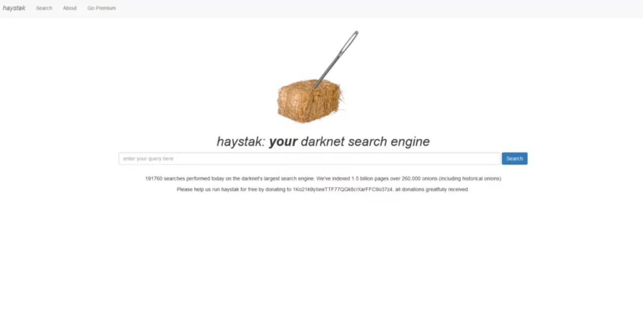Haystak Power User’s Dark Web Engine