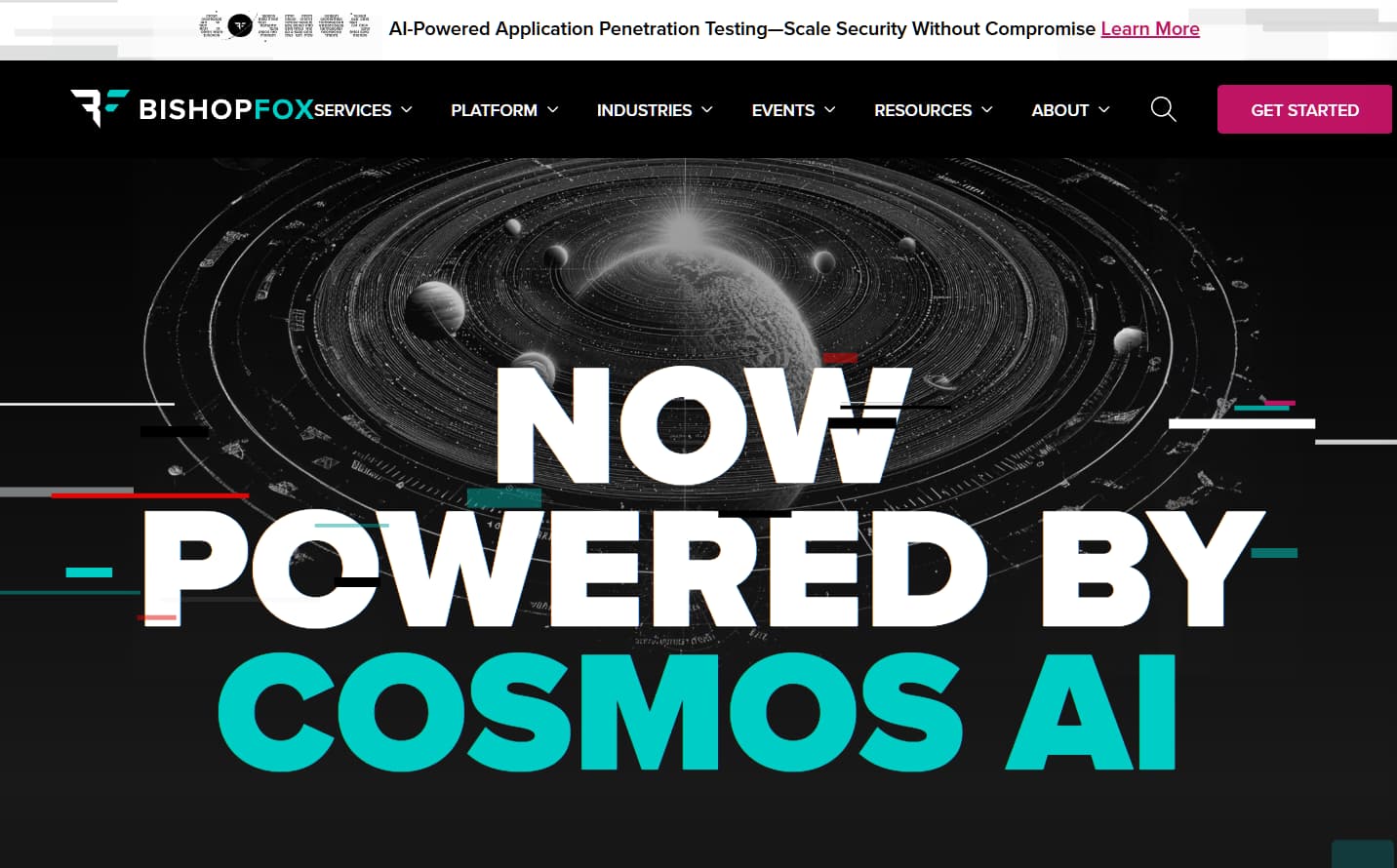 Bishop Fox cybersecurity platform showcasing Cosmos AI powering advanced penetration testing