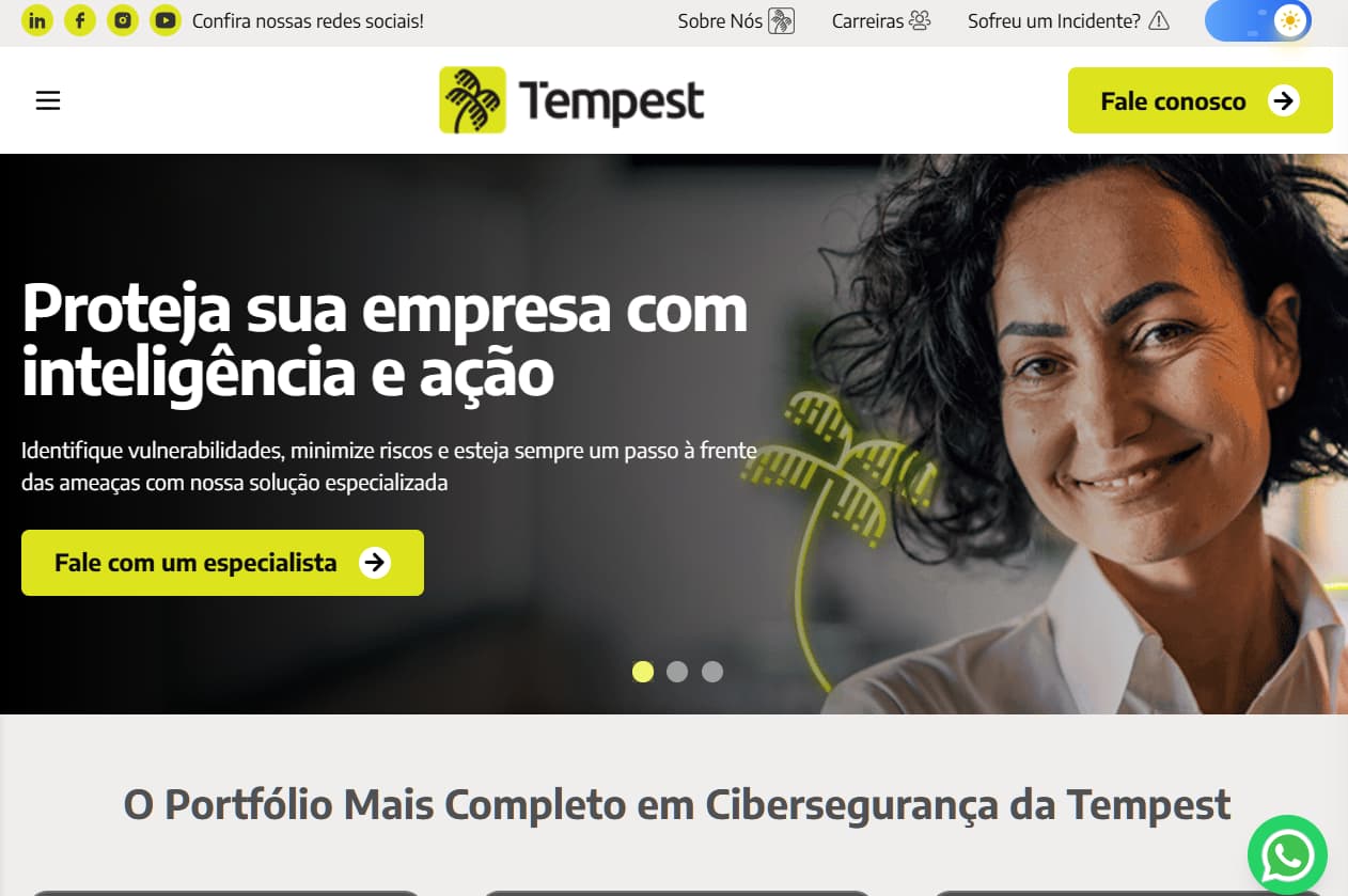 Tempest Security Intelligence Recife/SP. Founded in 2000, Tempest is one of Brazil’s largest specialized cyber firms. It boasts 25 anos de experiência 25+ years experience and over 400 security experts in Recife and São Paulo. Tempest provides end to end security: offensive services penetration tests, red teams, social engineering, cloud and app security, plus managed defense 24×7 SOC as a Service, vulnerability management, AI driven monitoring. It even offers its own threat intel products Resonant CTI, Intel Feeds and ransomware response Takedown. Clients include banks, retailers, and the government. After Embraer’s investment in 2020, Tempest expanded global offices in Recife, SP, London.