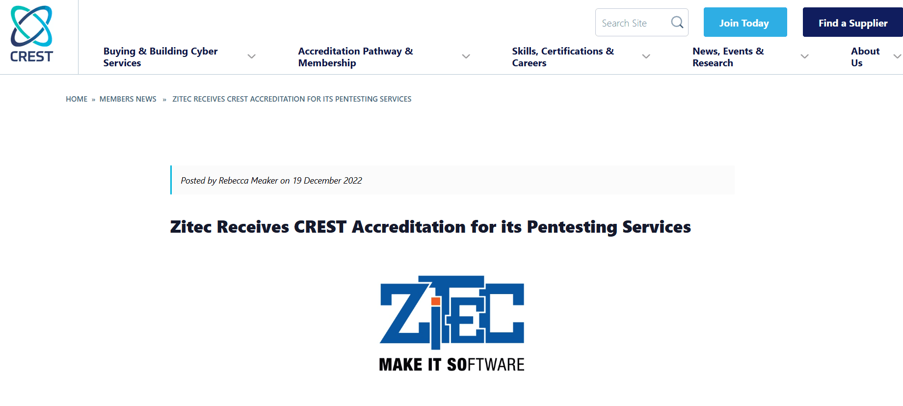 the Zitec website homepage