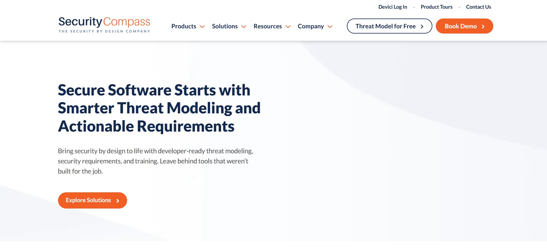 "Security Compass Canada website highlighting secure software development lifecycle (SDLC), smarter threat modeling, penetration testing, and compliance solutions for enterprises in 2025."