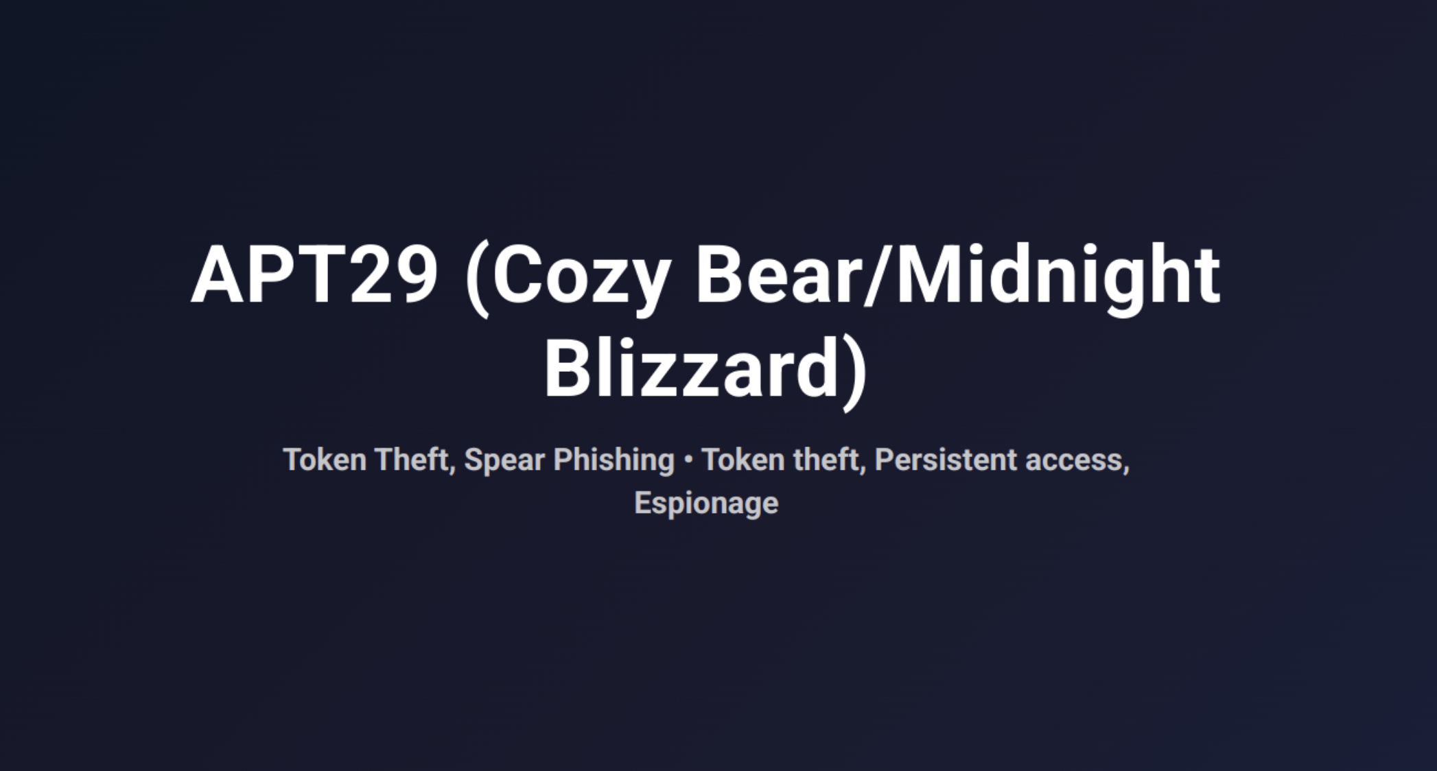 Midnight Blizzard, APT29