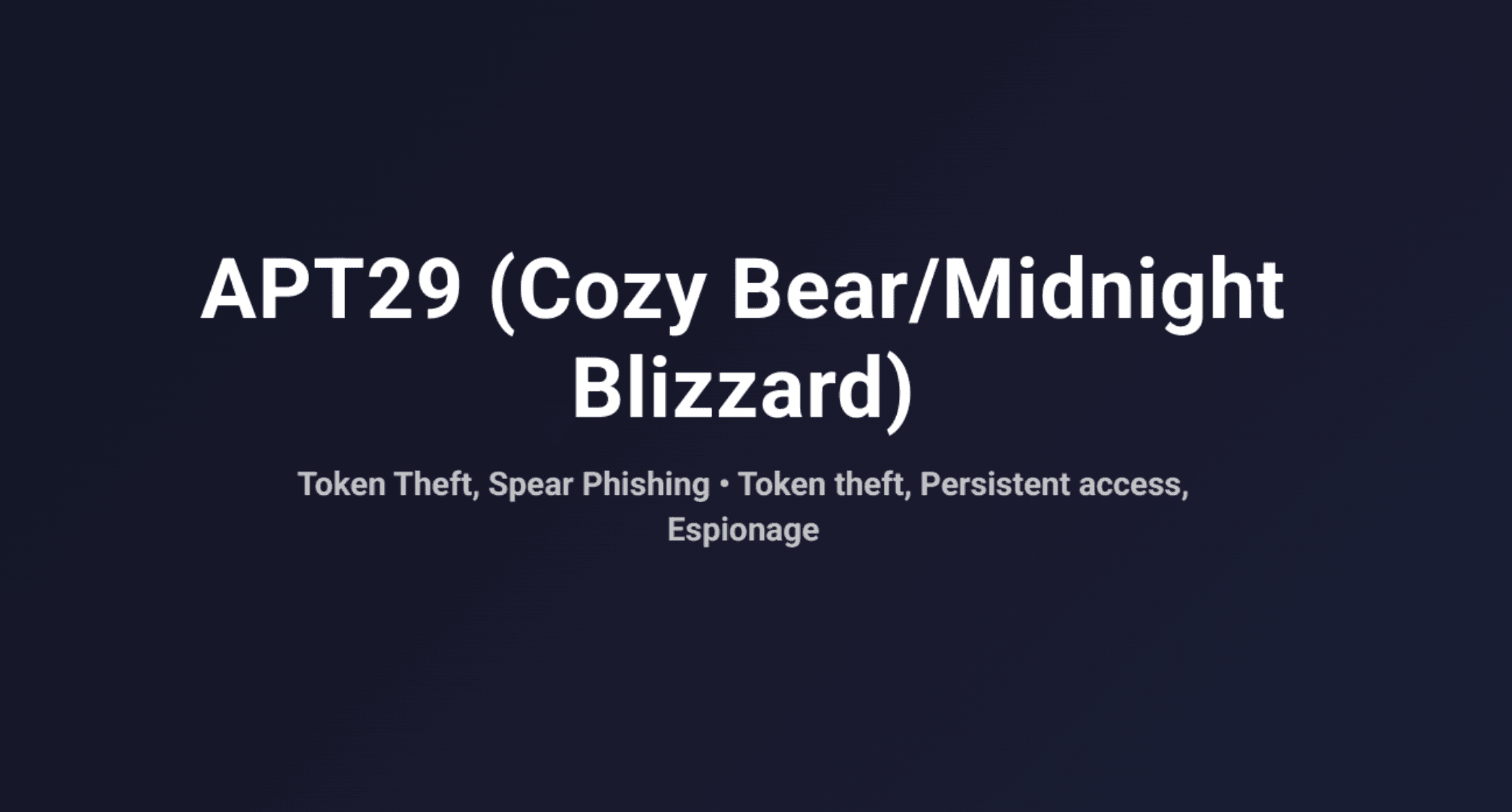 Midnight Blizzard, APT29