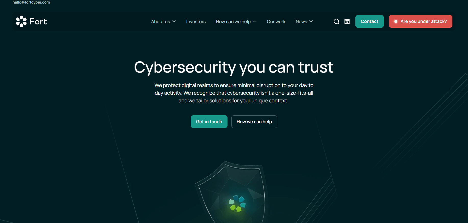FORT Cybersecurity website homepage
